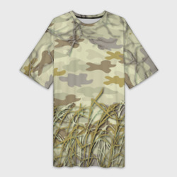 Камуфляж охотника – Платье-футболка 3D с принтом купить