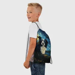 Рюкзак-мешок 3D Бордер-колли в стиле Ван Гога - фото 2