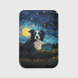 Картхолдер Magsafe магнитный Бордер-колли в стиле Ван Гога