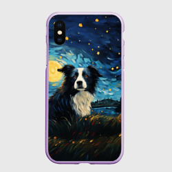 Чехол для iPhone XS Max матовый Бордер-колли в стиле Ван Гога