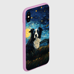 Чехол для iPhone XS Max матовый Бордер-колли в стиле Ван Гога - фото 2