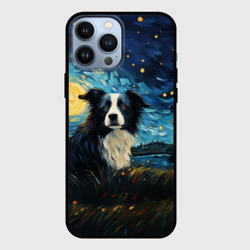 Чехол для iPhone 13 Pro Max Бордер-колли в стиле Ван Гога