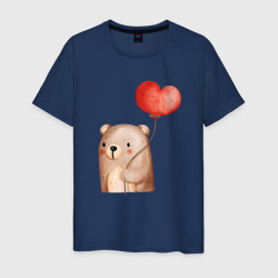 Мужская футболка хлопок Мишка с  сердечком
