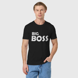 Мужская футболка хлопок Большой босс - светлая - фото 2