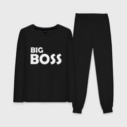 Женская пижама с лонгсливом хлопок Большой босс - светлая