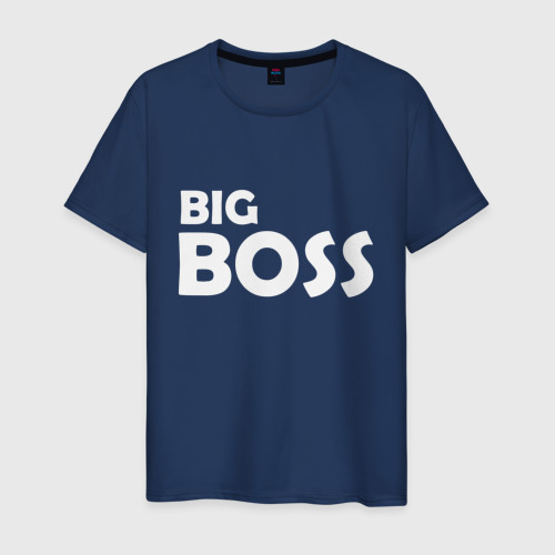 Мужская футболка из хлопка с принтом Большой босс — светлая, вид спереди №1