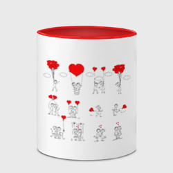 Кружка с принтом Valentain Day для любого человека, вид спереди №4. Цвет основы: белый + красный