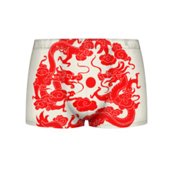Японские красные драконы – Мужские трусы 3D с принтом купить