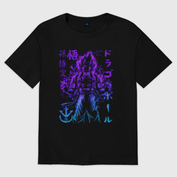 Женская футболка хлопок Oversize Dragon Ball Гоку неон