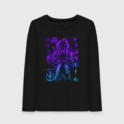 Женский лонгслив хлопок Dragon Ball Гоку неон