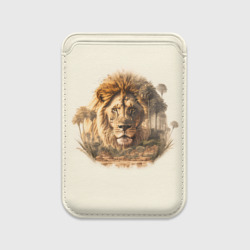 Картхолдер Magsafe магнитный Лев в зарослях саванны