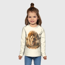 Детский лонгслив 3D Лев в зарослях саванны - фото 2