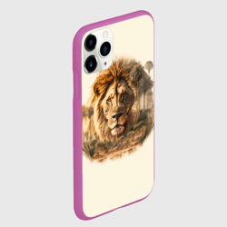 Чехол для iPhone 11 Pro матовый Лев в зарослях саванны - фото 2