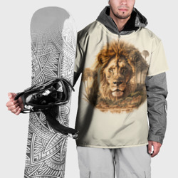 Накидка на куртку 3D Лев в зарослях саванны
