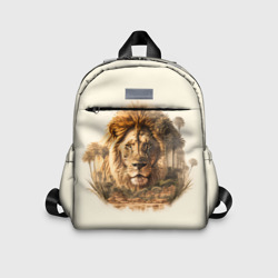 Лев в зарослях саванны – Детский рюкзак с принтом купить со скидкой в -33%