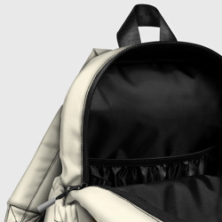 Рюкзак с принтом Лев в зарослях саванны для ребенка, вид на модели спереди №4. Цвет основы: белый