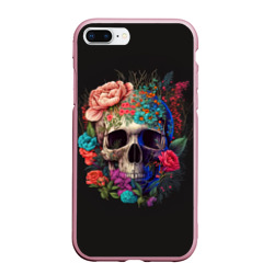 Череп украшенный красивыми цветами – Чехол для iPhone 7Plus/8 Plus матовый с принтом купить