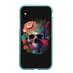 Череп украшенный красивыми цветами – Чехол для iPhone XS Max матовый с принтом купить
