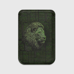 Картхолдер Magsafe магнитный Лев в стиле ASCII-графики