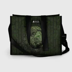 Сумка-шоппер 3D Лев в стиле ASCII-графики