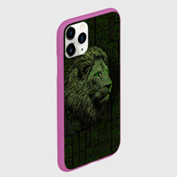 Чехол для iPhone 11 Pro матовый Лев в стиле ASCII-графики - фото 2