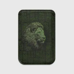 Картхолдер Magsafe магнитный Лев в стиле ASCII-графики