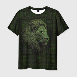 Мужская футболка 3D Лев в стиле ASCII-графики