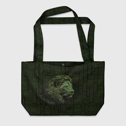 Пляжная сумка 3D Лев в стиле ASCII-графики