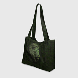 Пляжная сумка 3D Лев в стиле ASCII-графики - фото 2