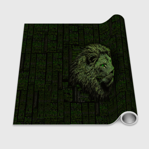 Бумага для упаковки 3D Лев в стиле ASCII-графики - фото 2