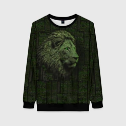 Женский свитшот 3D Лев в стиле ASCII-графики
