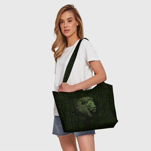 Пляжная сумка 3D Лев в стиле ASCII-графики - фото 5