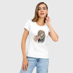 Женская футболка хлопок Slim Love львиная - фото 2