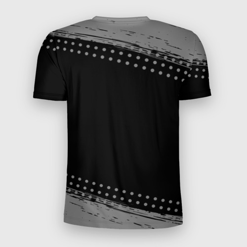 Мужская футболка 3D Slim с принтом Маркетолог с очень большой буквы на темном фоне, вид сзади #1