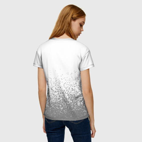Женская футболка 3D с принтом Бармен - в красной рамке на светлом, вид сзади #2