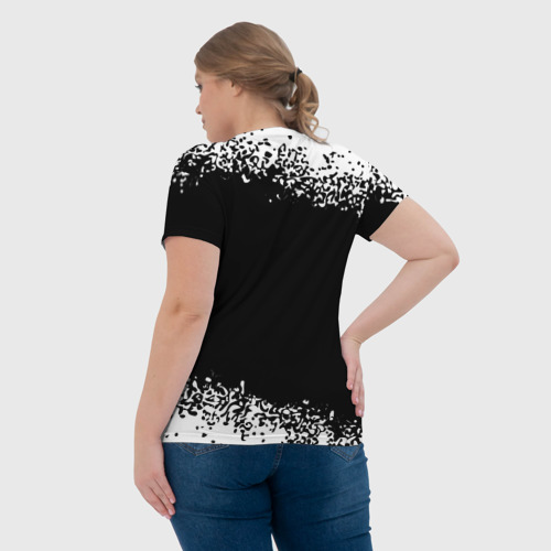 Женская футболка 3D с принтом Лыжник и этим все сказано: на темном, вид сзади #2