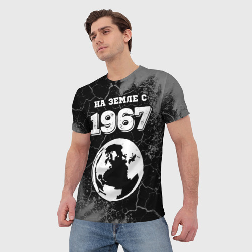 Мужская футболка 3D с принтом На Земле с 1967: краска на темном, фото на моделе #1