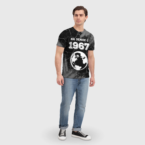 Мужская футболка 3D с принтом На Земле с 1967: краска на темном, вид сбоку #3