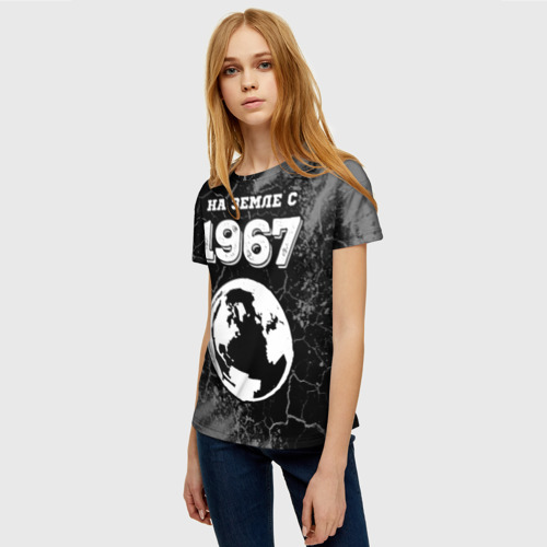 Женская футболка 3D с принтом На Земле с 1967: краска на темном, фото на моделе #1