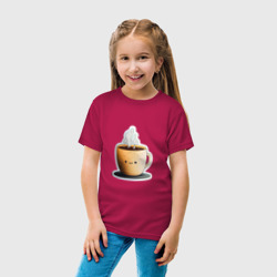 Детская футболка хлопок Кружка кофе с улыбкой напитки - фото 2