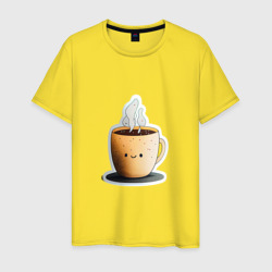 Кружка кофе с улыбкой напитки – Мужская футболка хлопок с принтом купить со скидкой в -20%