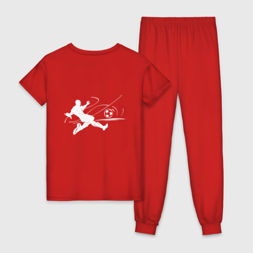 Женская пижама хлопок с принтом Street football - Panna hub, вид сзади #1
