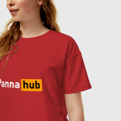 Женская футболка хлопок Oversize Street football - Panna hub - фото 2
