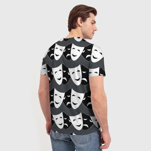 Мужская футболка 3D Две маски, цвет 3D печать - фото 4
