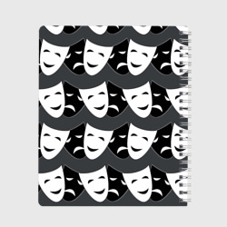 Тетрадь с принтом Две маски для любого человека, вид сзади №1. Цвет основы: линия