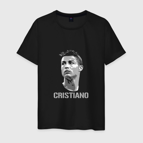 Мужская футболка хлопок с принтом Cristiano, вид спереди #2