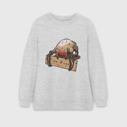 Женский свитшот oversize без начеса хлопок Hugs from crab