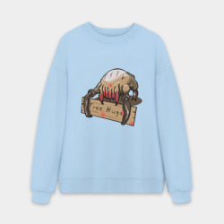 Мужской свитшот oversize без начеса хлопок Hugs from crab