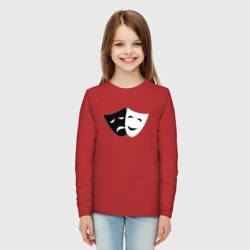 Детский лонгслив хлопок Театральные маски грусти и радости - фото 2