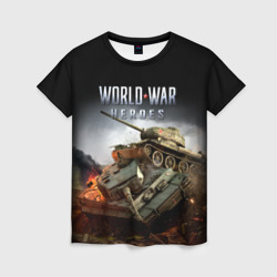 Женская футболка 3D World War Heroes логотип и танки